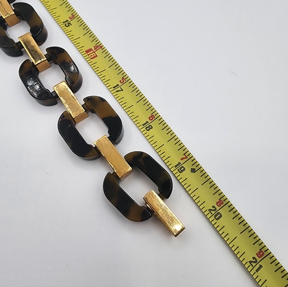 J. Crew Tortoiseshell Color and Gold Chunky Chain Necklace - Picture 8 of 9